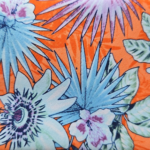 Stafford Floral Orange and Blue Necktie - Picture 4 of 7